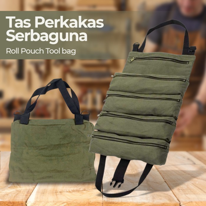 Tas Perkakas Lipat Gantung Serbaguna Roll Pouch Tool Bag