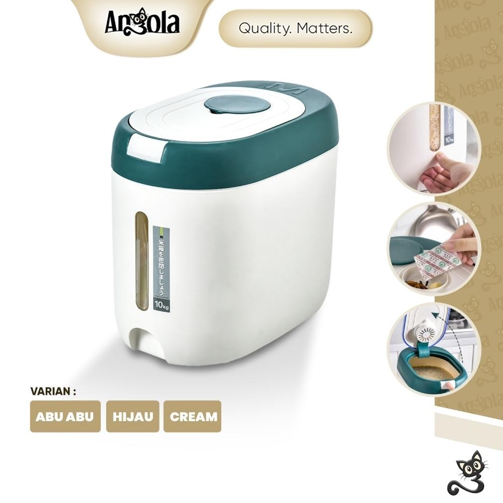 ANGOLA Dispenser Beras 10 KG Rice Dispenser E97 Tempat Wadah Penyimpanan Beras Rice Bucket