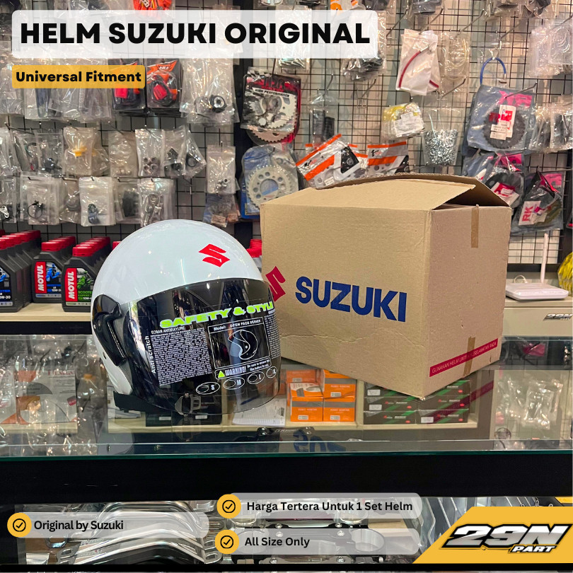 HELM HELMET HALF FACE PUTIH JADUL OLD ORIGINAL SUZUKI NOS