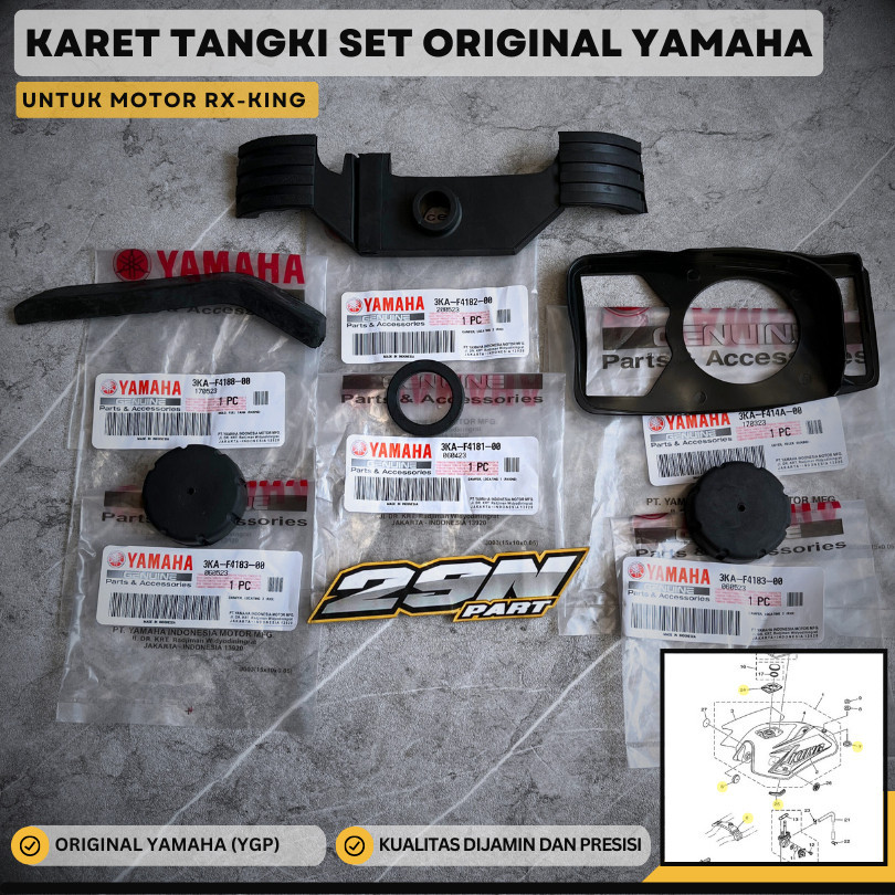 Karet Tangki RX King RXK RXS Series Full Set ORIGINAL Yamaha