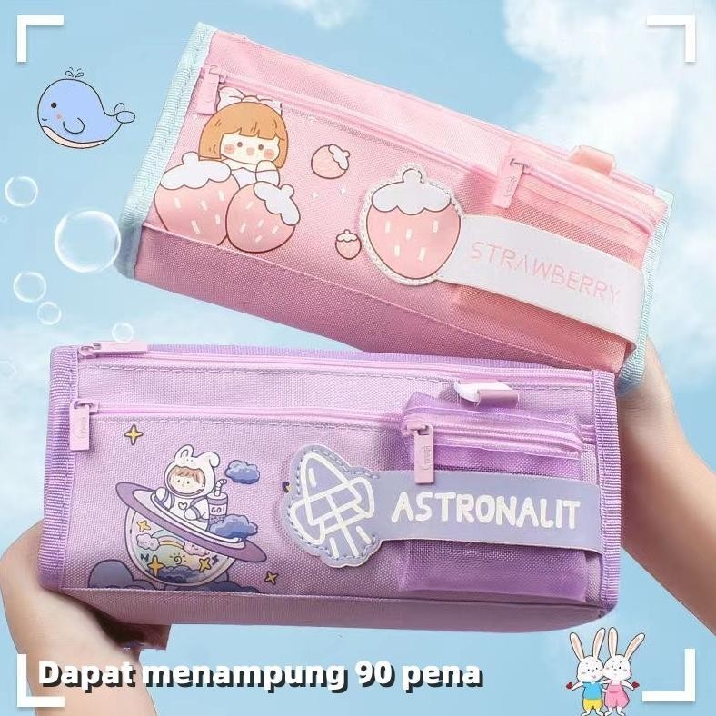 

GC27 Tempat Pensil Kapasitas Besar untuk Siswa Sekolah Dasar, Tempat Pensil Merah Muda untuk Anak Perempuan SMP, Hati Feminin, Tempat Pensil Selebriti Internet Lucu Original