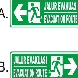 

Custom Rambu. Sign Evacuation. Size 30x10cm. Glow in The Dark / Posfor