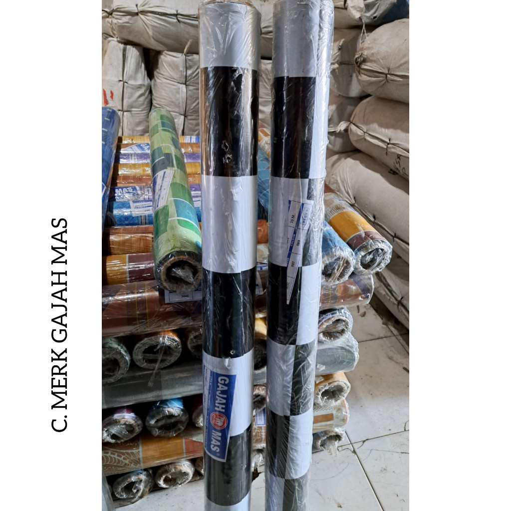 [LOOK STYLISH] KARPET LANTAI 1 ROLL PLASTIK VYNIL MOTIF KAYU CATUR KITAK HITAM PUTIH 1 ROLL KARPET