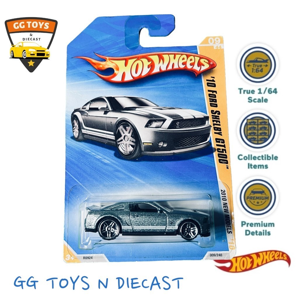 Hotwheels HW Bluecard 10 Ford Shelby GT 500 2010 Silver