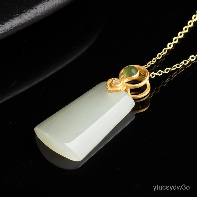 （Dengan Sertifikat）（ytucsydw3o）Bahan Tua Alami Hetian Jade Putih Giok Ketenangan dan Perdamaian Piri