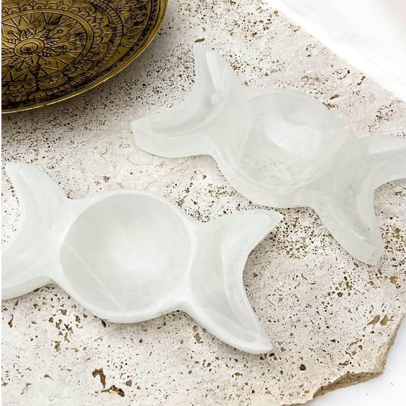 Selenite Moon Phases Trinket Bowl