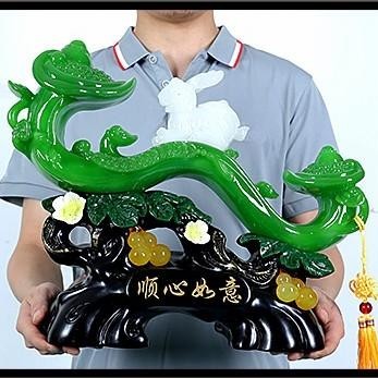 OLH - Patung Giok Kelinci 2023 Uk Jumbo Kado Imlek Pajangan Sincia Fu Hoki TERLARIS