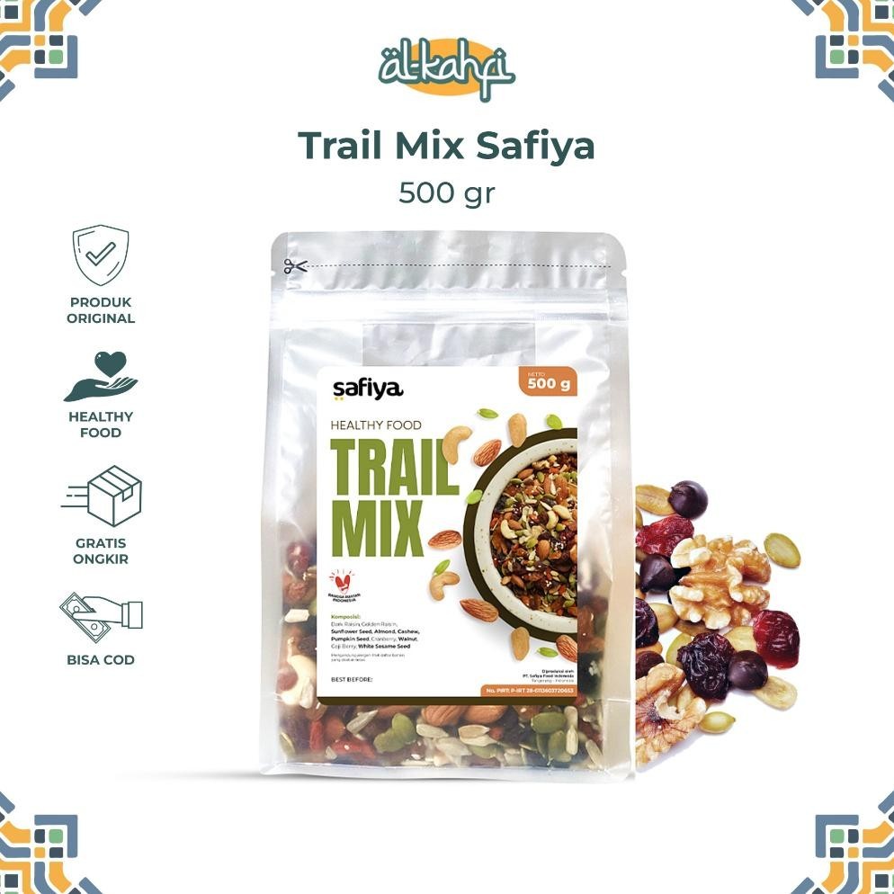 

Trail Mix Safiya 500 Gram Premium | With Almond Mete Nut Seed Dried Fruit Cemilan Sehat Diet
