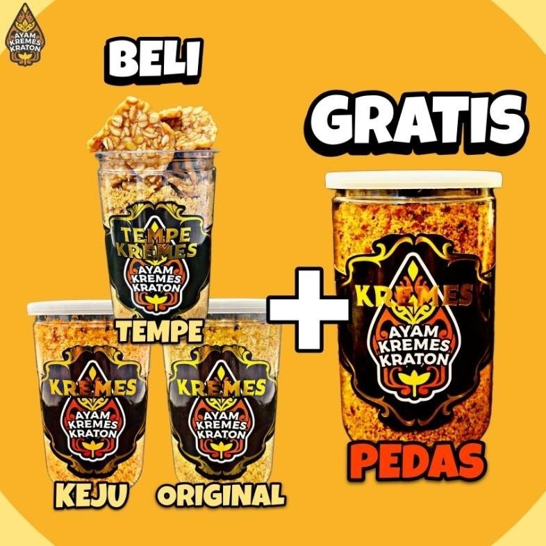 

Ayam Kremes Kraton - [Free Kremes Pedas] Bundle Kremes Keju + Kremes Ori + Tempe Kremes