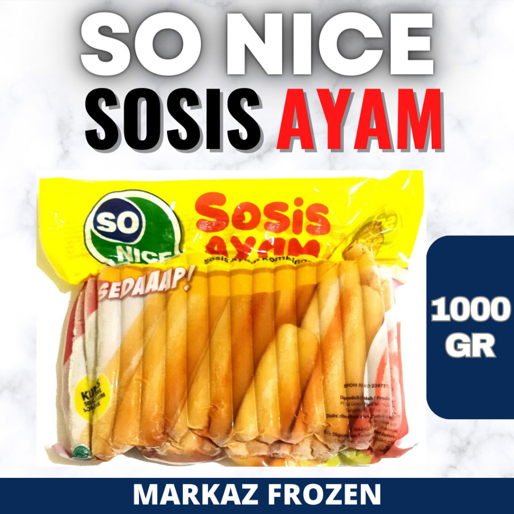 

SO NICE SOSIS AYAM 1000GR (6/Q)