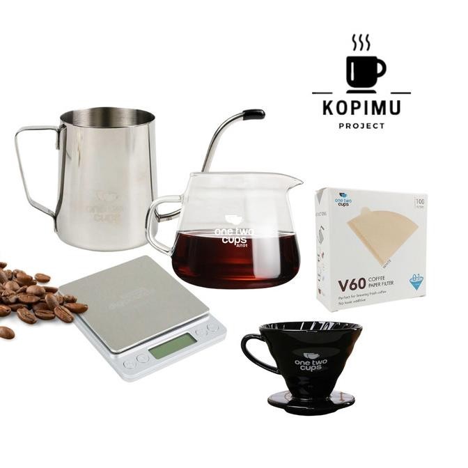 Paket Alat Seduh Kopi V60 Manual Brew | Home Brew V60 Ceramic Dripper