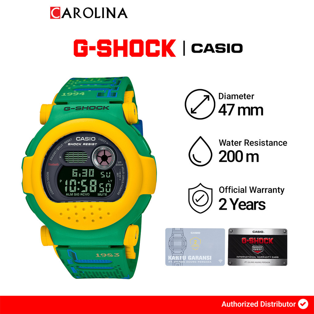 Jam Tangan Pria Casio G SHOCK Retro Video Game Series G-B001RG-3D Green removable capsule bezel and 