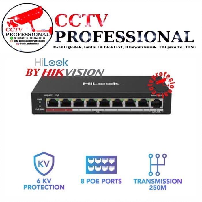 Switch Hub Poe Hilook By Hikvision 8 Port Poe