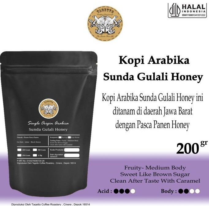 

KOPI ARABIKA SUNDA GULALI HONEY 200GR ARABIKA SPECIALTY (BIJI / BUBUK)