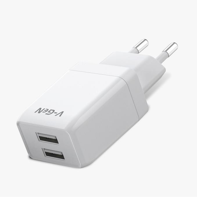 Adaptor V-Gen Dual Usb Travel Charger (Vtc2-06) Auto 2,4 A 12W Vgen