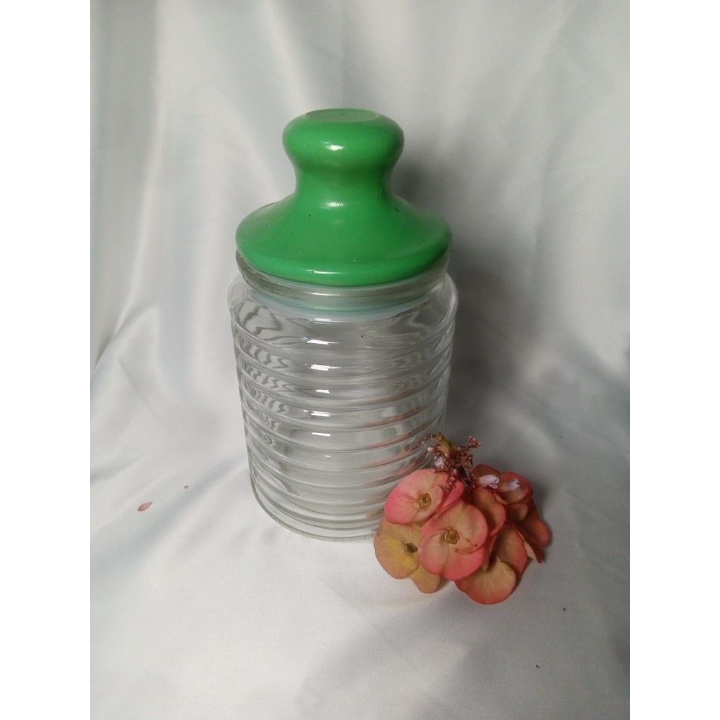Toples Jadul Toples Ulir Souvenir Toples Kaca Stoples Wadah Penyimpanan Toples Kedap Udara Toples Bu