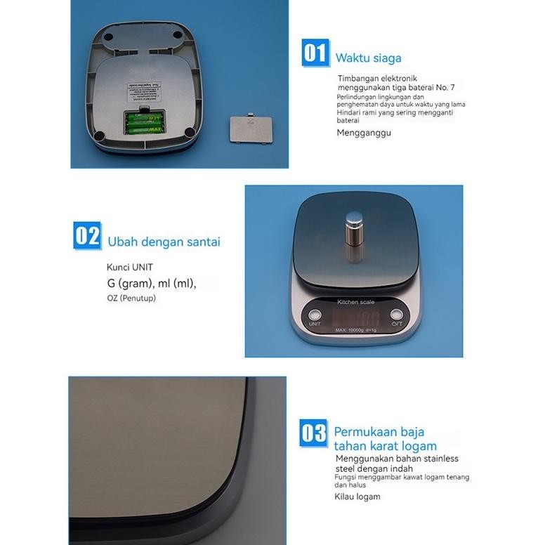 COCO MAMA Timbangan Digital 10kg Premium Kitchen Scale High Quality timbangan kue digital timbangan 