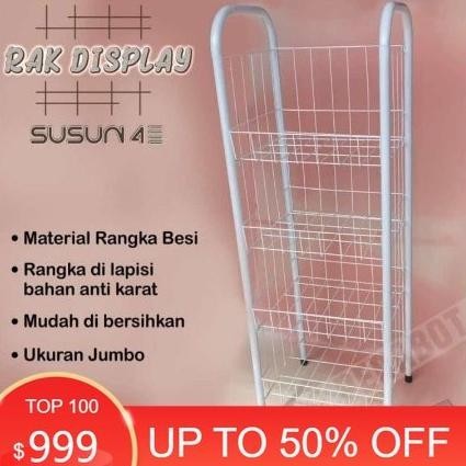 rak chiki warna 4 susun , rak serbaguna 4 susun, rak ciki 4 tingkat , rak ciki , keranjang chiki / R