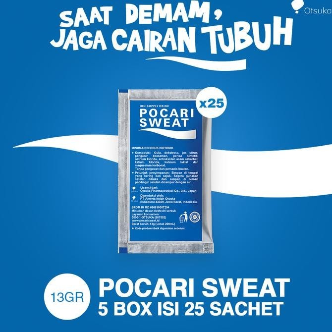 

POCARI SWEAT SACHET 13gr 5 Box (25 sachet)