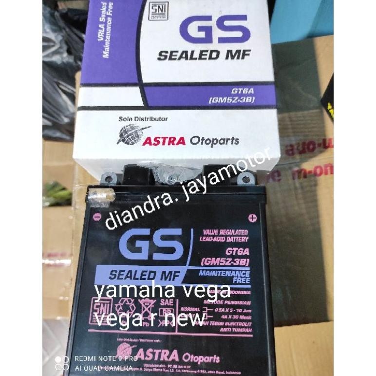 aki kering gs astra asli 100 original for yamaha vega, r, new