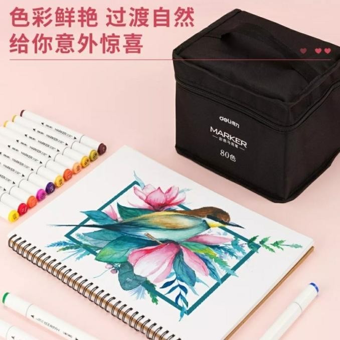 

Deli Color Marker With Bag 80 Pcs