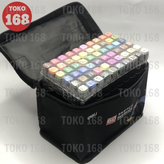 

Deli Color Marker /Spidol Warna Dengan Tas 60 Warna 70806-60 (Set)