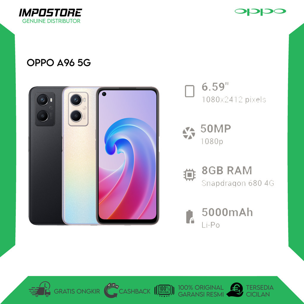 OPPO A96 - 8/128GB - SNAPDRAGON 680 5G - REPACK