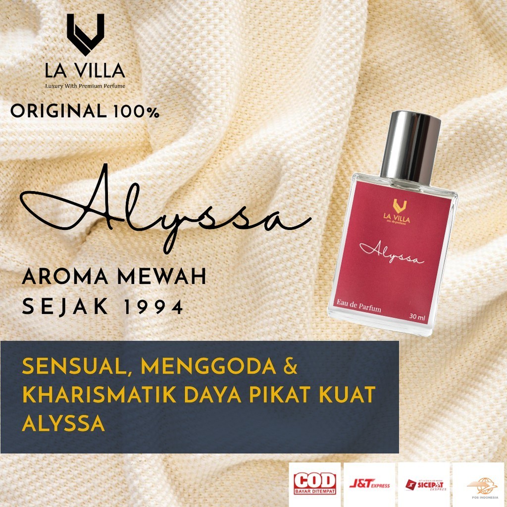 [PREMIUM] BEST PRODUCT Parfum Wanita Premium Original Tahan Lama Eau de Parfume ALYSSA By LA VILLA