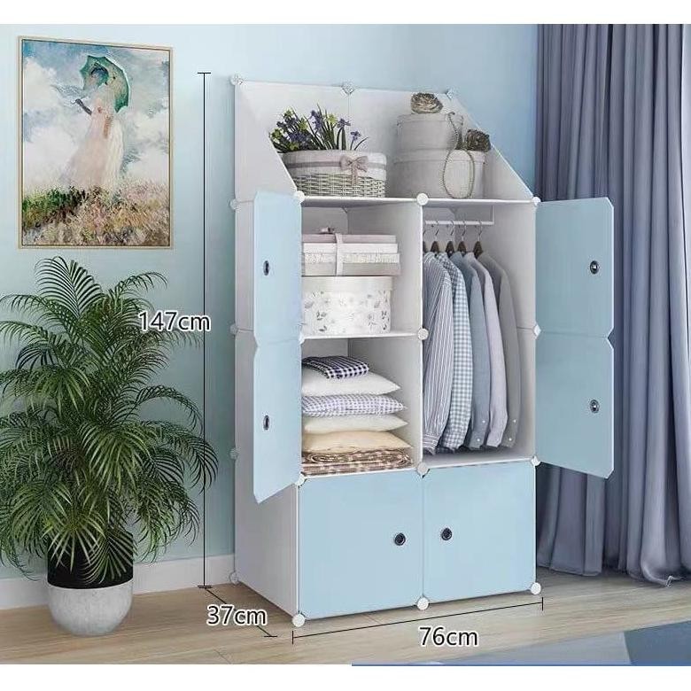 DFG Sunxin - Lemari Kotak Plastik Portable Bongkar Pasang 6 Pintu / Lemari Plastik TERLARIS