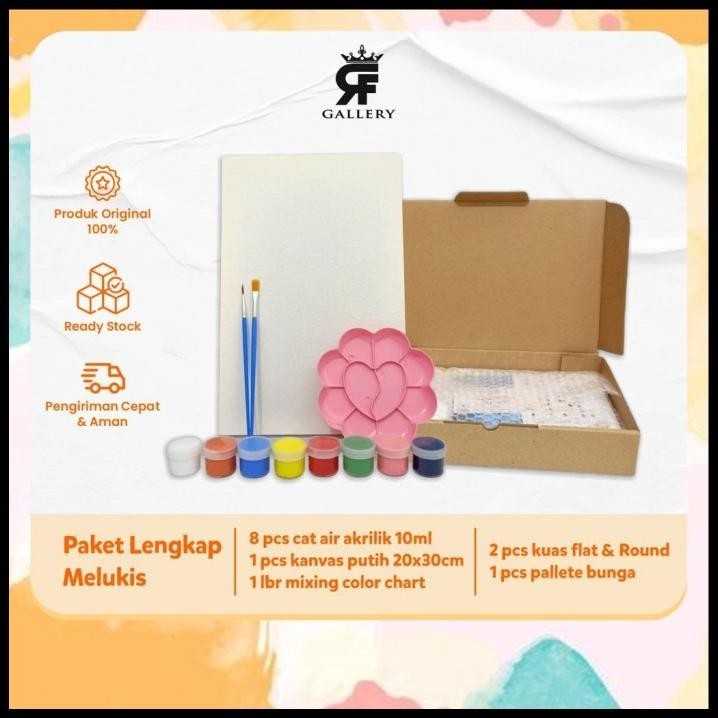 

TERMURAH PAKET MELUKIS LENGKAP 20X30 CM PAINTING KIT !