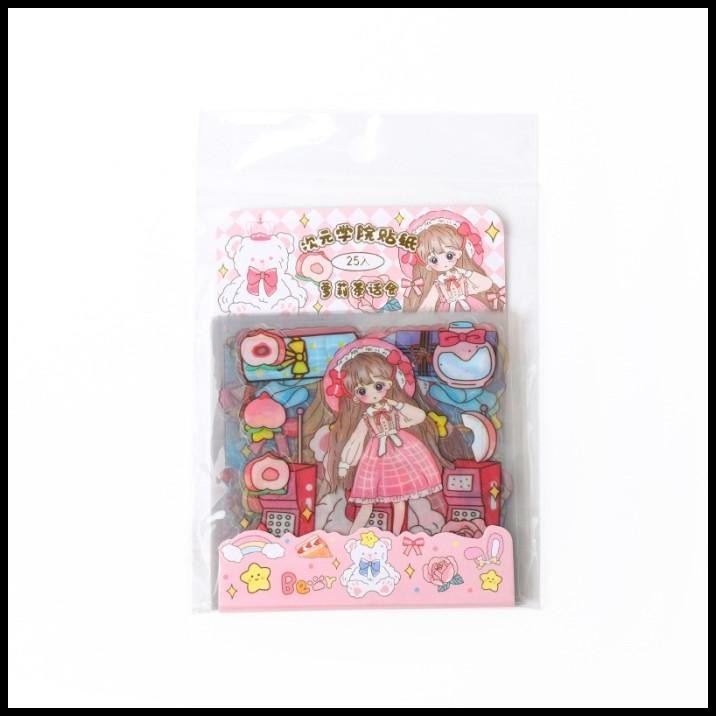 

HOT DEAL STIKER AESTHETIC KARAKTER CUTE LUCU 1 PACK ISI 25 LEMBAR BAHAN PET !!!!!