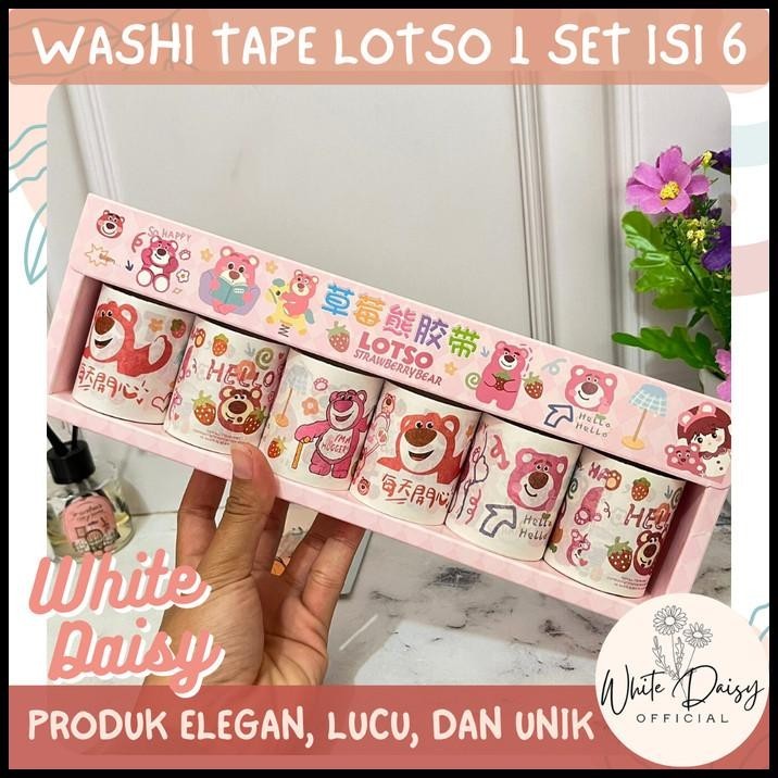 

TERBARU SET WASHI TAPE LOTSO PREMIUM HAPPY STRAWBERRY BEAR HADIAH GIFT SET !!!!!!!