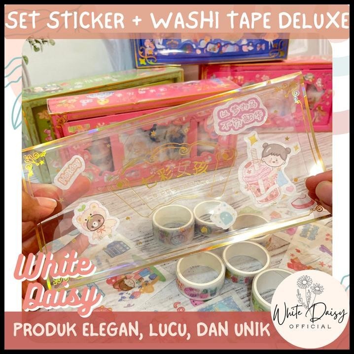 

BEST DEAL SET STICKER + WASHI TAPE DELUXE PREMIUM HADIAH ANAK GIFT SET AFTERNOON !!!!