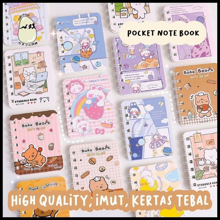 

GRATIS ONGKIR POCKET BOOK NOTEBOOK AESTETIK CUTE NOTE BOOK KOREA BINDER KAWAII !!!!!!!