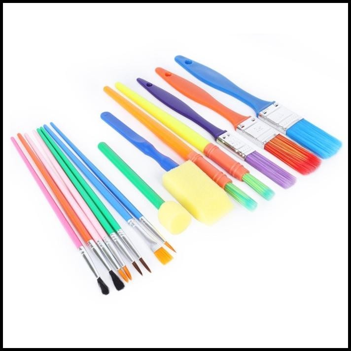 

HOT DEAL 15PCS CHILDREN PAINT BRUSH GRAFFITI SPONGE BRUSH KUAS LUKIS ANAK !!