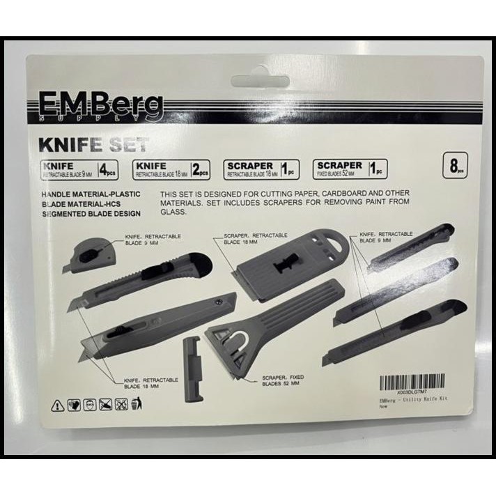 

HOT DEAL 8PC PISAU KARTER UTILITY KNIFE CUTTER KECIL KARTER BESAR