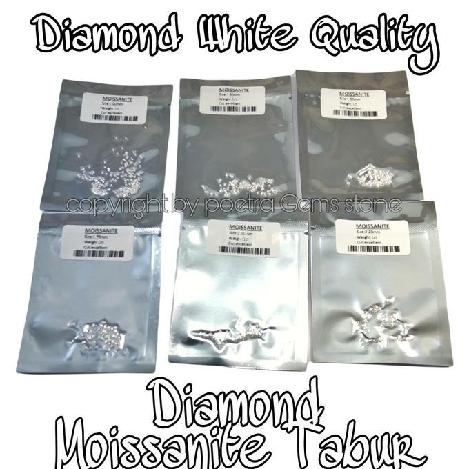 Viral | Berlian Tabur Moissanite Round 1Ct Per Pack Colour White De Vvs1