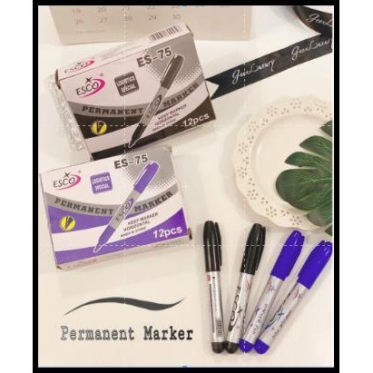 

BEST DEAL SPIDOL HITAM BIRU PERMANEN ESCO PERMANENT MARKER ES-75 !!!!