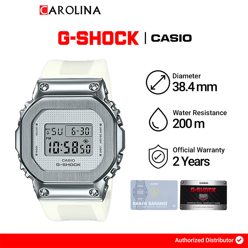 Jam Tangan Wanita Casio G-Shock GM-S5600SK-7D Digital White Resin Band