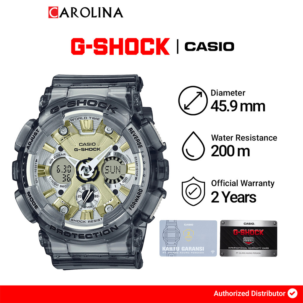 Jam Tangan Wanita Casio G-SHOCK GMA-S120GS-8A Black Resin Band