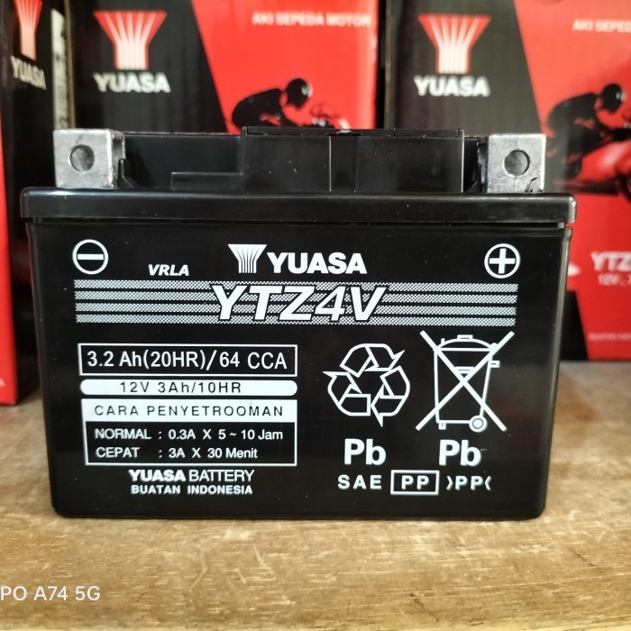 Aki Motor Yuasa Ytz4V Aki Kering