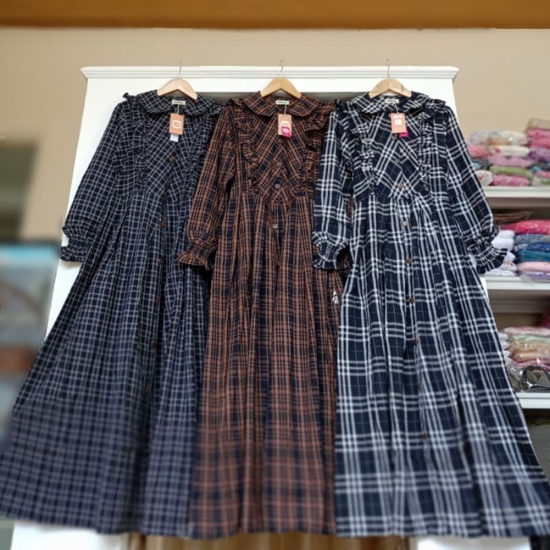 Gamis Wanita Dewasa Aprillia dress flanel by BSH