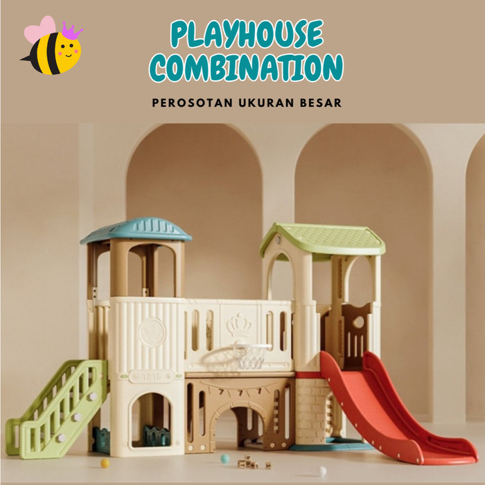 PEROSOTAN PLAYGROUND ANAK INDOOR PLAYHOUSE COMBINATION UKURAN BESAR