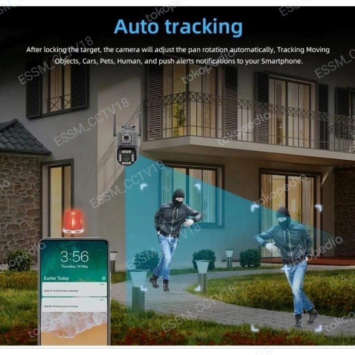 Ip Camera Outdoor Dual Lens Ptz Speed Dome(App Yosee) Wireless Cctv