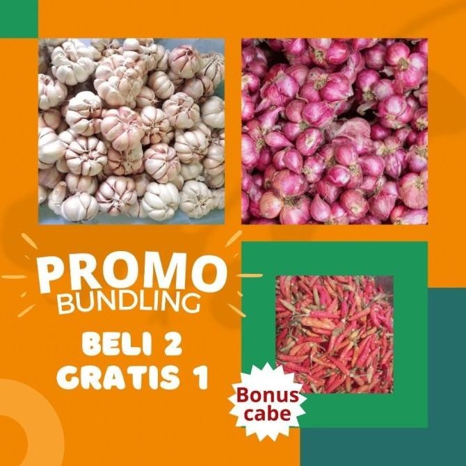 

TERMURAH Bawang Merah Besar Sedang 1/2 Kg Bawang Putih Sinco 1/2 Kg Bonus Cabe BAGUS