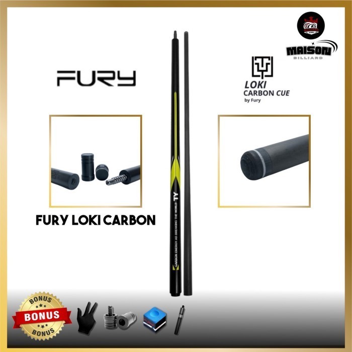 FURY TY LOKI CARBON + EXTENSION CUE STICK STICK PLAY BILLIARD