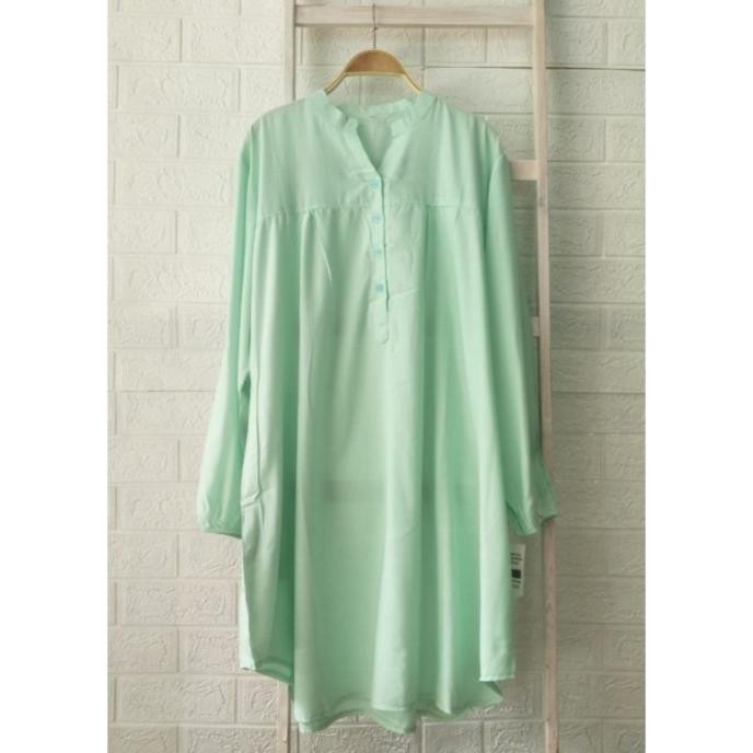Tunik Polos Viscose Jumbo Hijau Mint