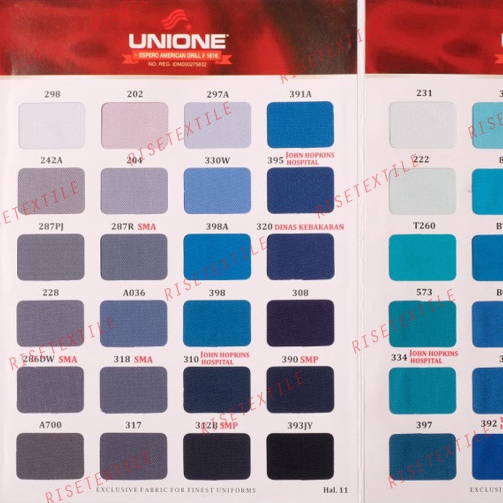 Bahan American Drill UNIONE Kain Eceran Bahan Seragam Kain Celana Kain Kemeja Hal 11-12