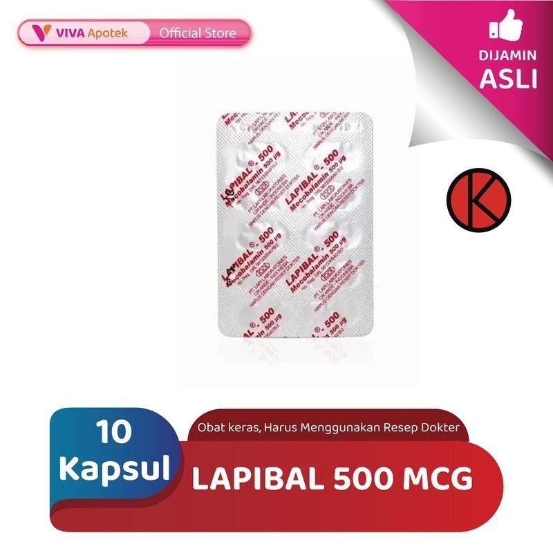 Lapibal 500 mcg / Mecobalamin 500 mcg / Anemia (10 Kapsul)