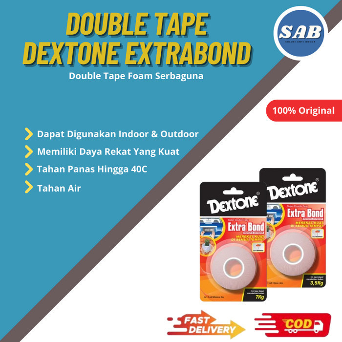 

Double Tip Kuat Double Tape Dextone Extra Bond Tahan Cuaca Outdoor